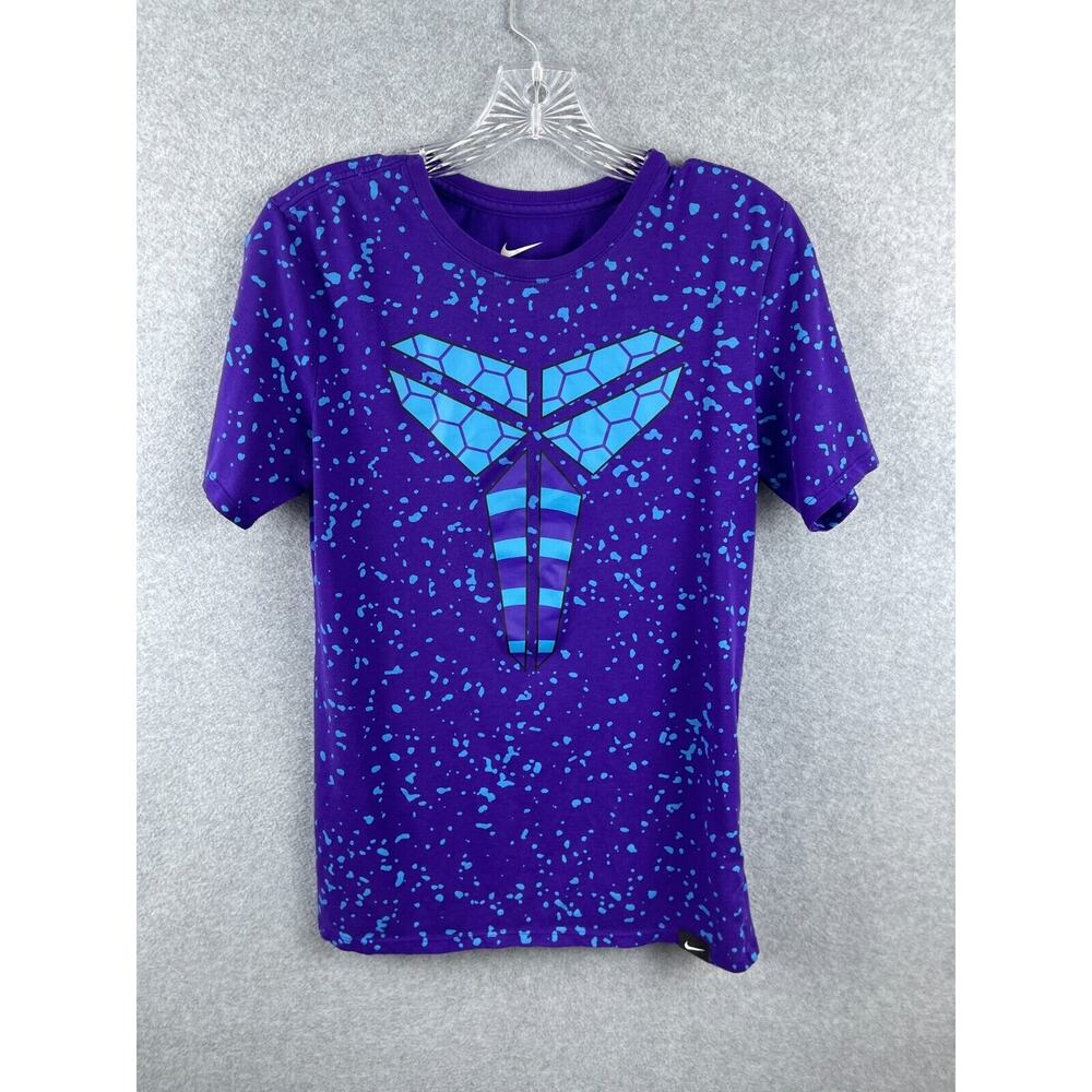 Nike Tee Kobe T Shirt Mens Size Small All Over‎ Paint Splatter Logo Purple Mamba